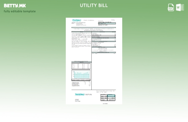 Модерен стил на САД Охајо Едисон шаблон сметки за комунални услуги